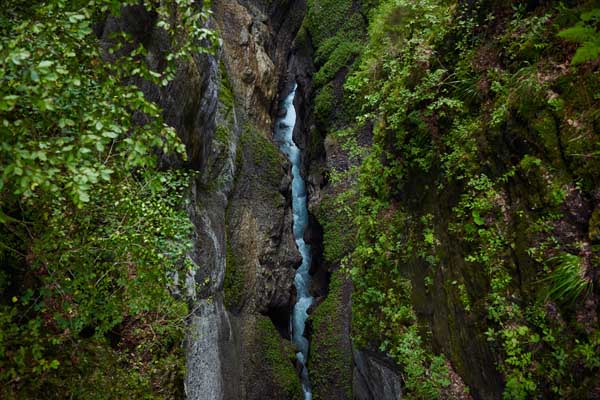 Vogelperspektive in die Partnachklamm